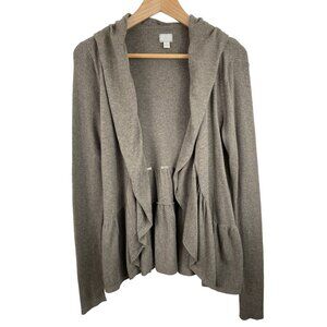 Converse One Star Brown Open Front Cardigan Sweater Womens SIze Large